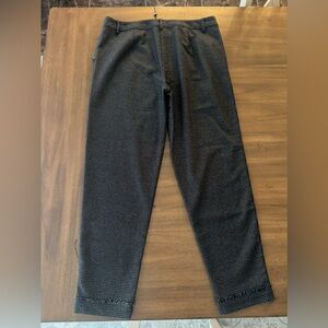 Lili Sidonio Molly Bracken Woven Herringbone Dark Gray Pants NWT size Lg